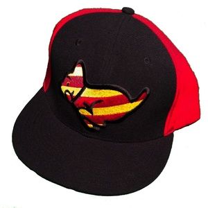 Ice Cream Black Red Running Dog Snapback Hat